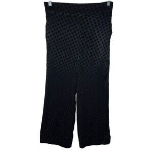 Madewell Drapey Jacquard Huston Pull-On Crop Pants sz S * Black Dotted Wide Leg